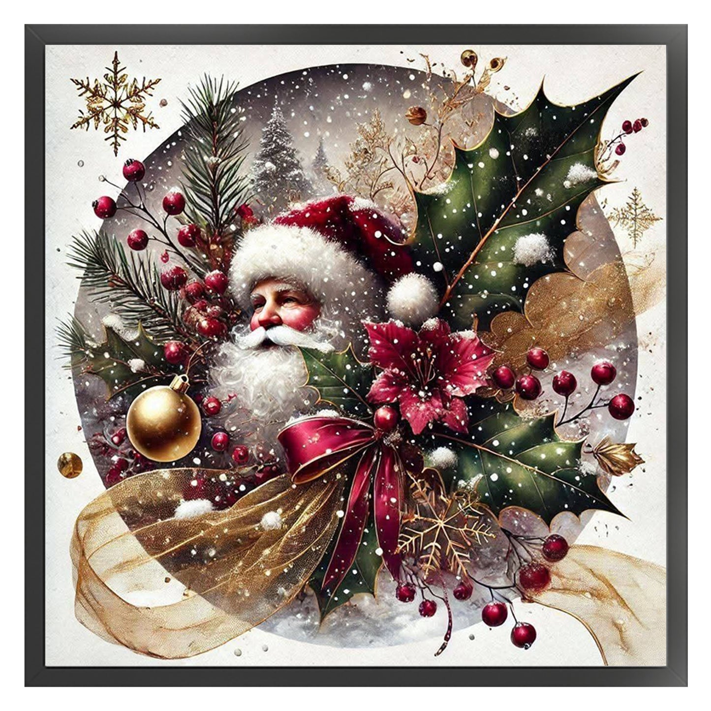 Santa Claus - Full 11CT Stamped Cross Stitch 45x45CM - Huacan