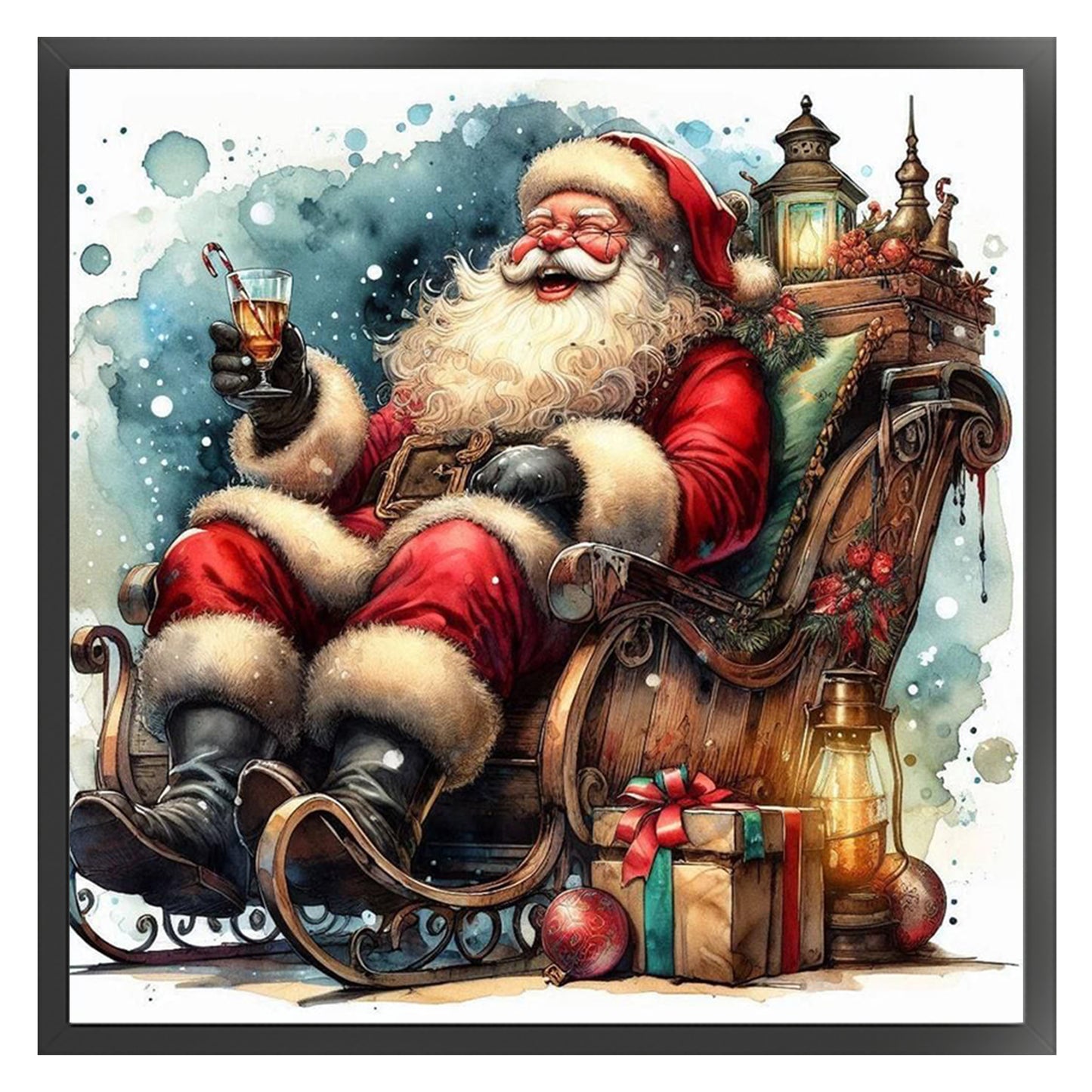 Santa Claus - Full 11CT Stamped Cross Stitch 45x45CM - Huacan