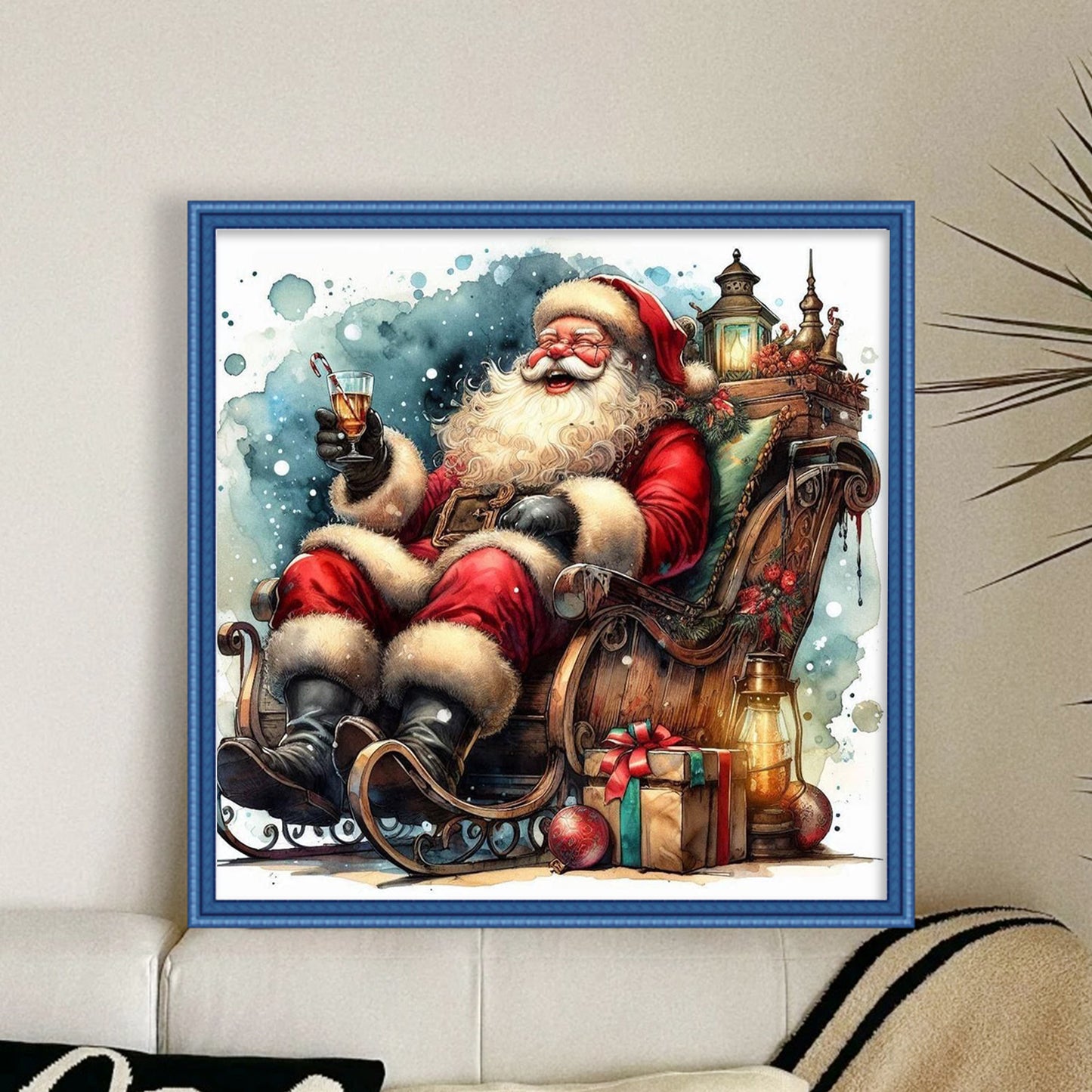 Santa Claus - Full 11CT Stamped Cross Stitch 45x45CM - Huacan