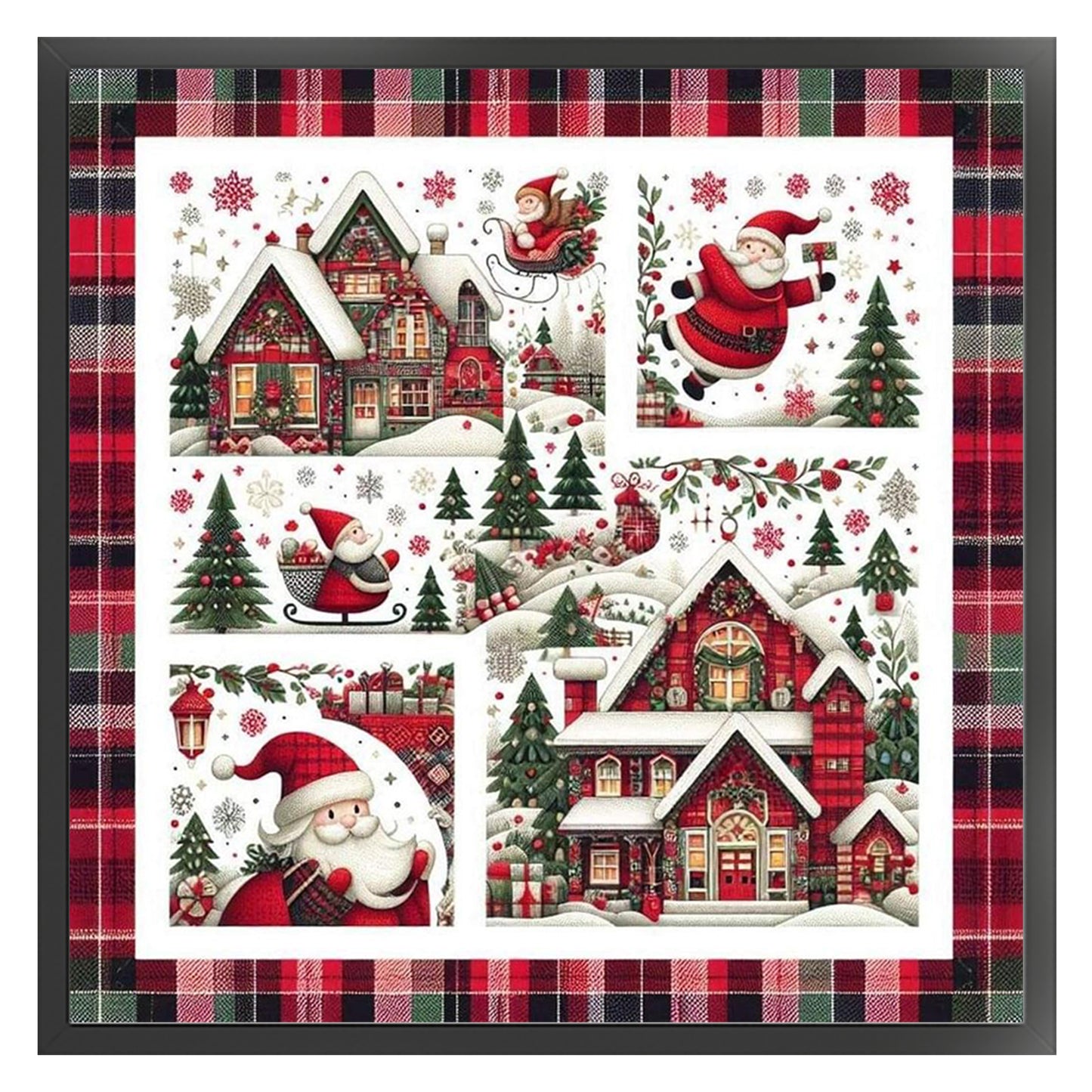 Christmas Scenery - Full 11CT Stamped Cross Stitch 45x45CM - Huacan