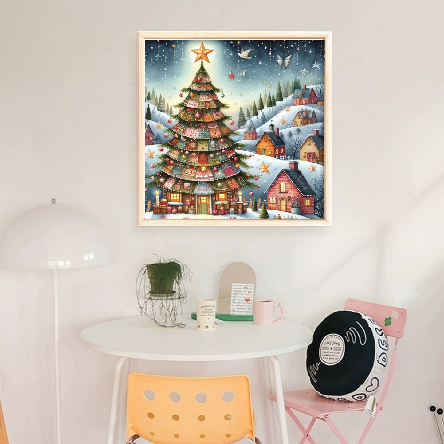 Christmas Scenery - Full 11CT Stamped Cross Stitch 45x45CM - Huacan