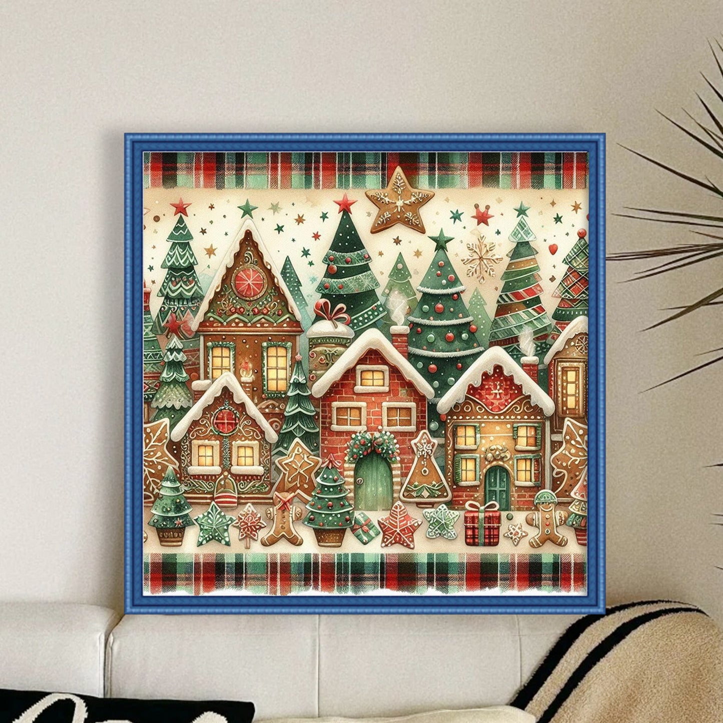 Christmas Scenery - Full 11CT Stamped Cross Stitch 45x45CM - Huacan