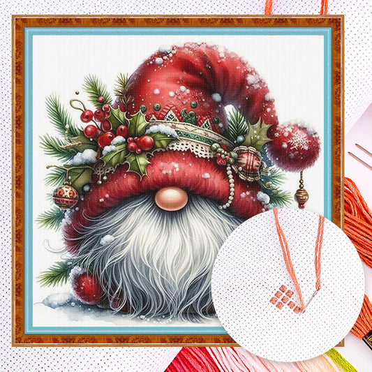 Christmas Gnome - Full 11CT Counted Cross Stitch 40x40CM - Huacan