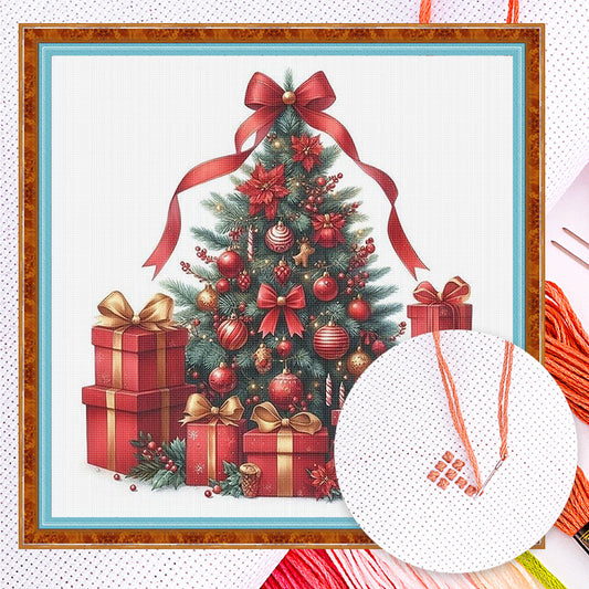 Christmas Tree - Full 11CT Counted Cross Stitch 40x40CM - Huacan