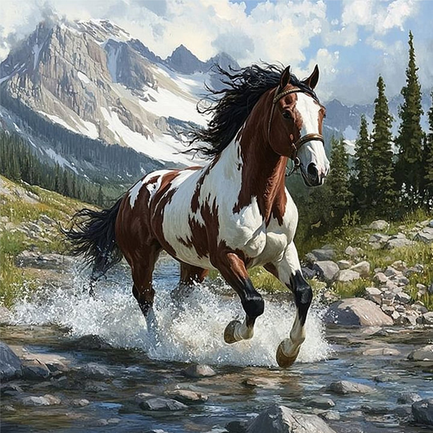 Horse - Full 11CT Counted Cross Stitch 40x40CM - Huacan