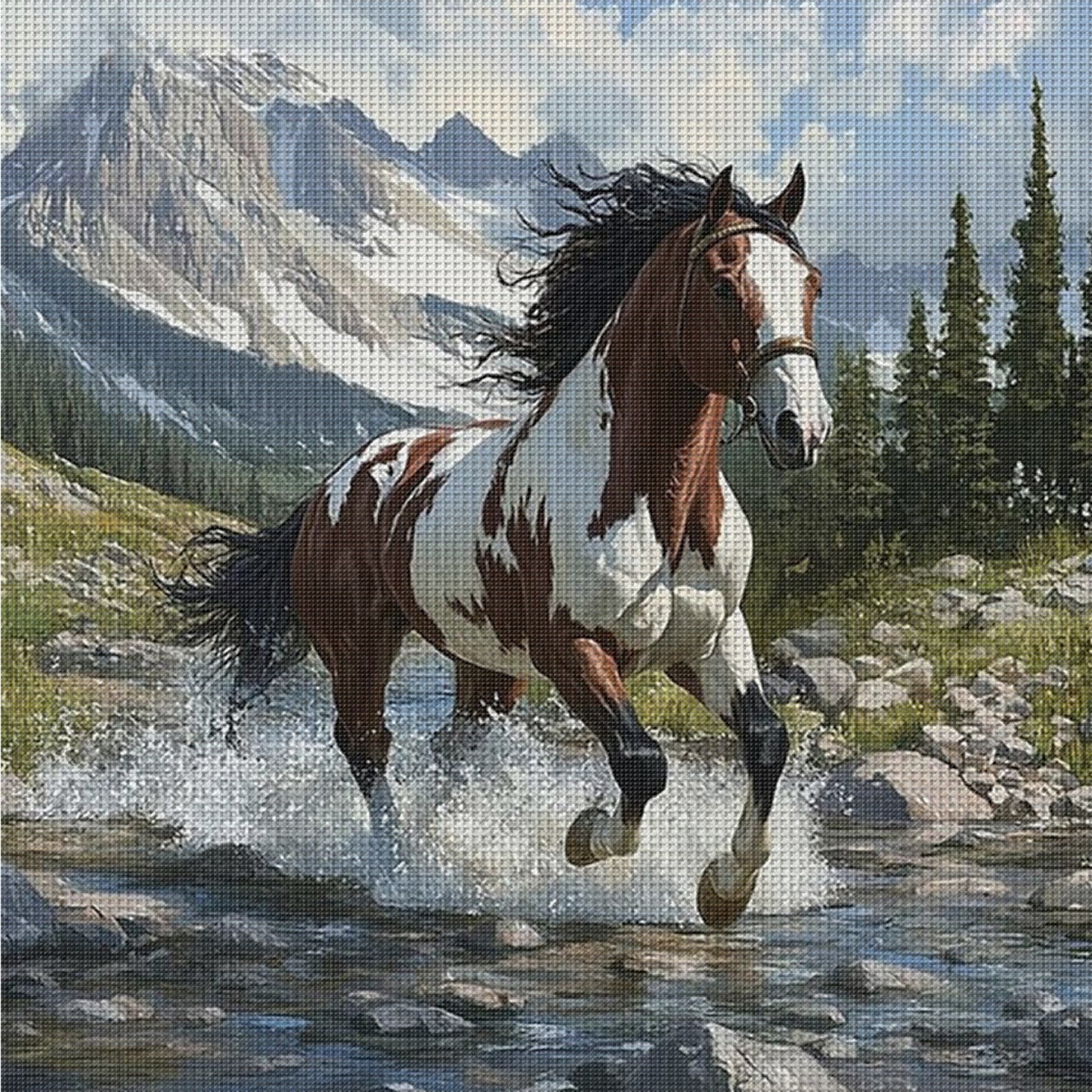 Horse - Full 11CT Counted Cross Stitch 40x40CM - Huacan