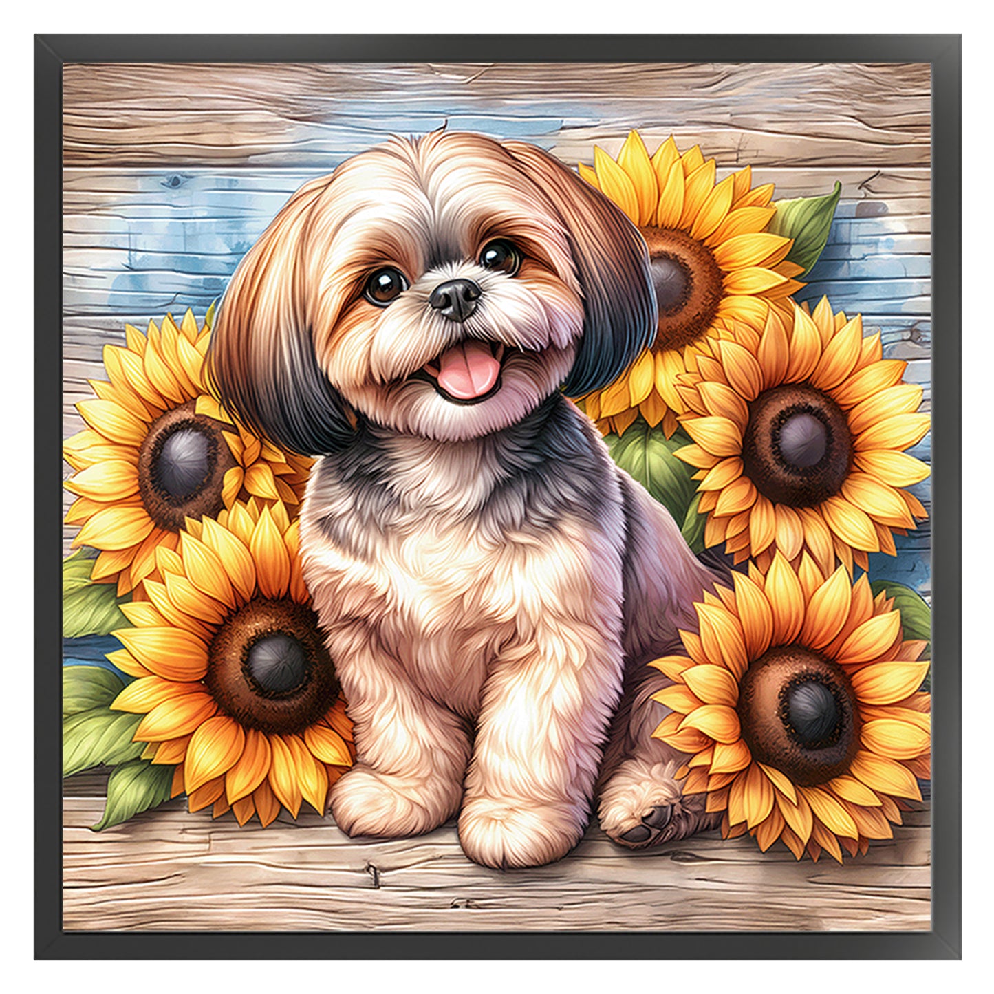 Shih Tzu - Full 11CT Counted Cross Stitch 40x40CM - Huacan