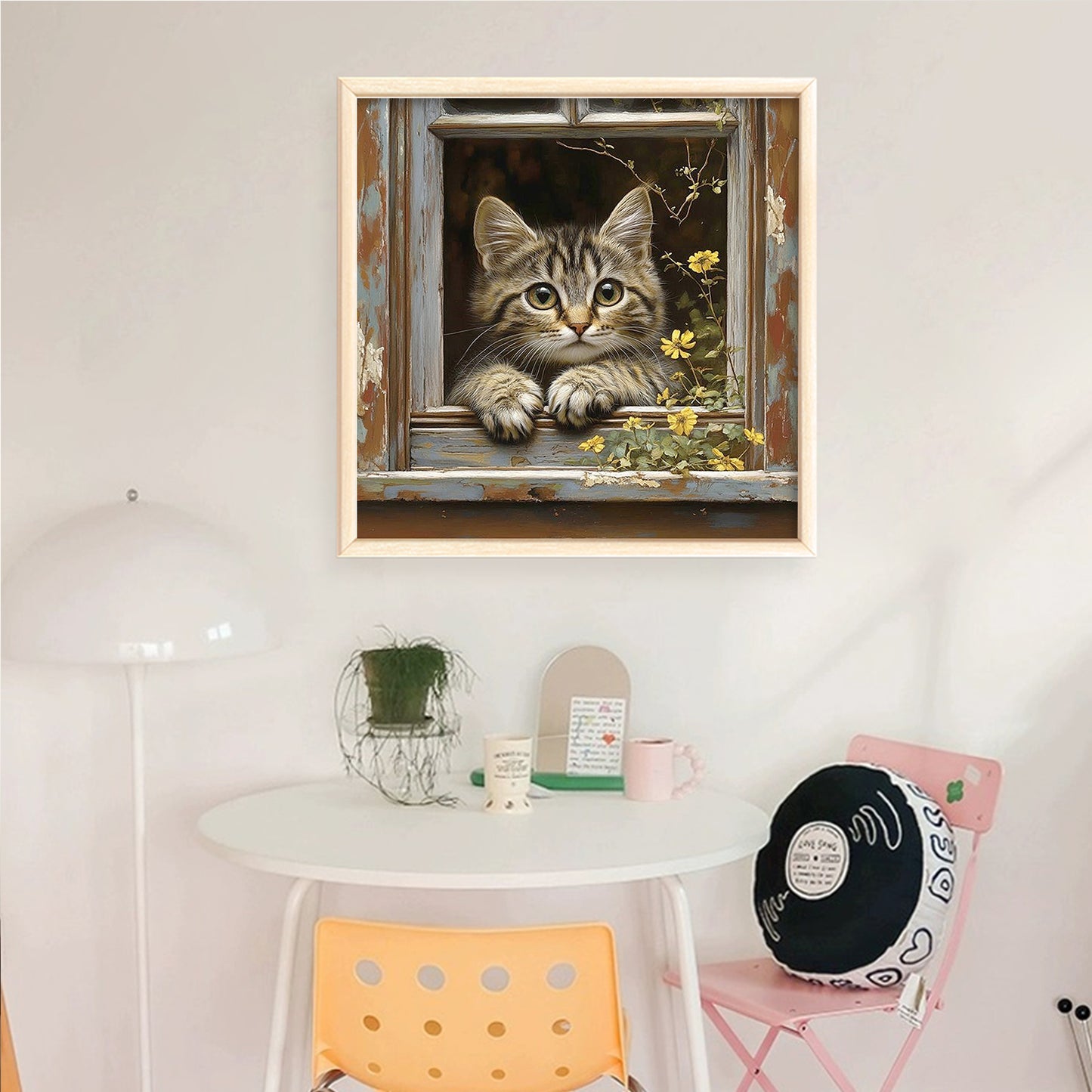 Cat - Full 11CT Counted Cross Stitch 40x40CM - Huacan