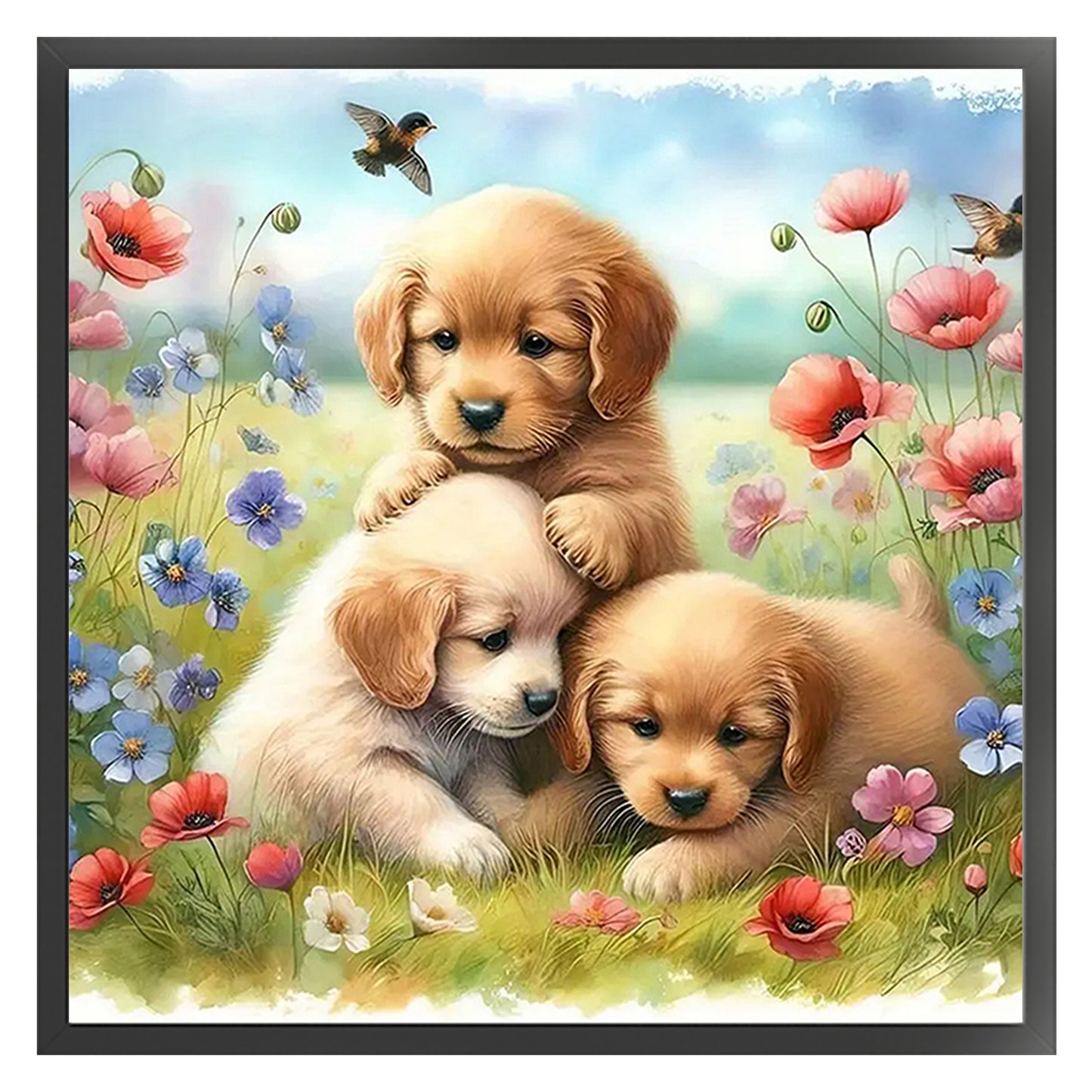 Golden Retriever - Full 11CT Counted Cross Stitch 40x40CM - Huacan