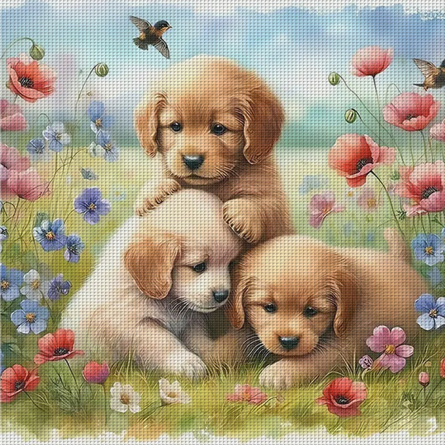 Golden Retriever - Full 11CT Counted Cross Stitch 40x40CM - Huacan