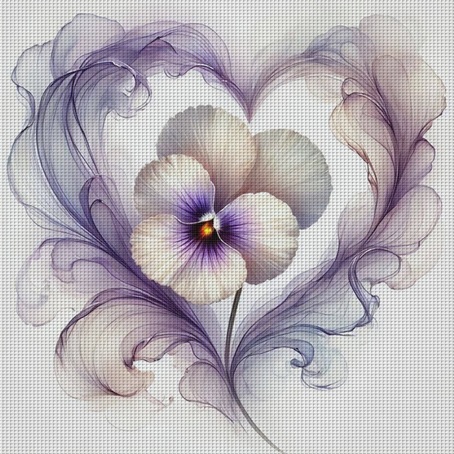 Pansy - Full 11CT Counted Cross Stitch 40x40CM - Huacan