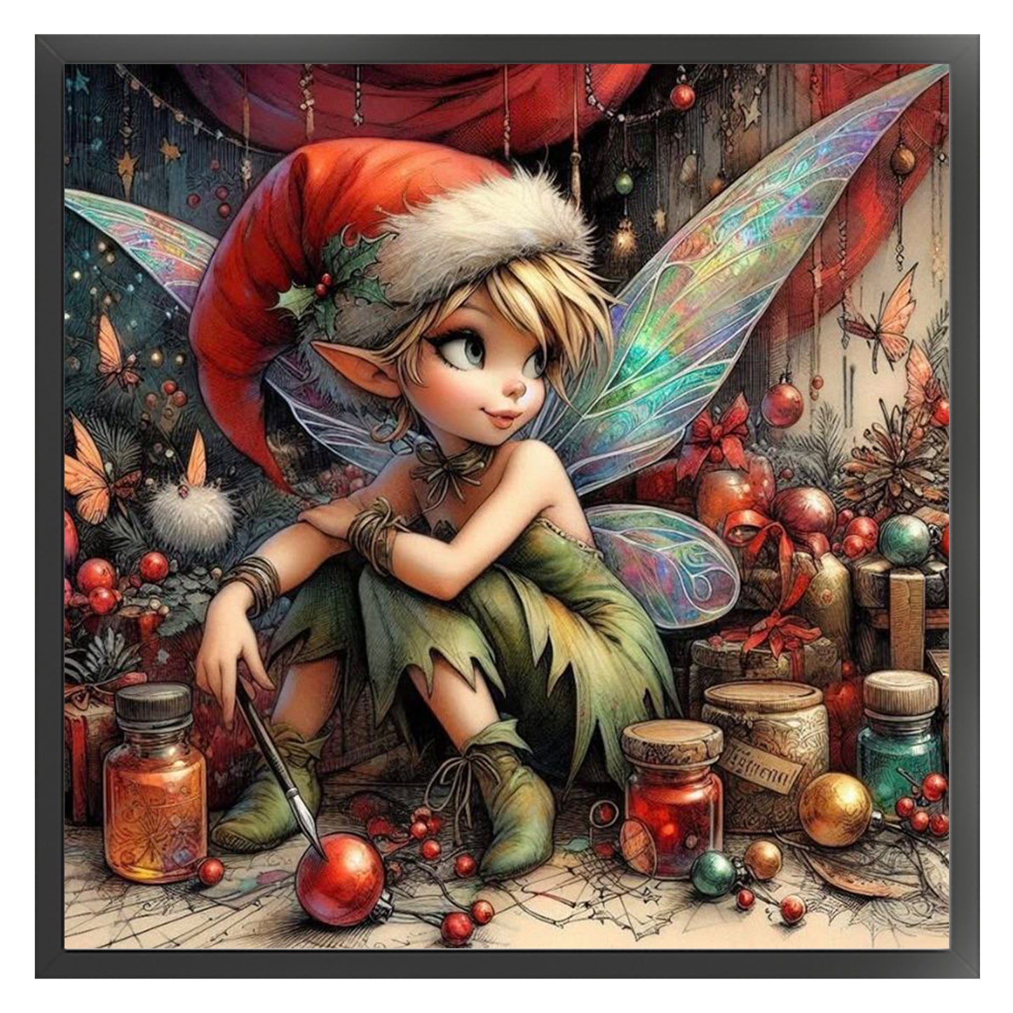 Fairy - Full 11CT Stamped Cross Stitch 45x45CM - Huacan