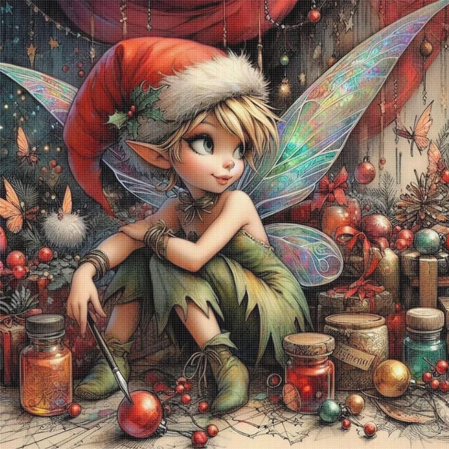 Fairy - Full 11CT Stamped Cross Stitch 45x45CM - Huacan