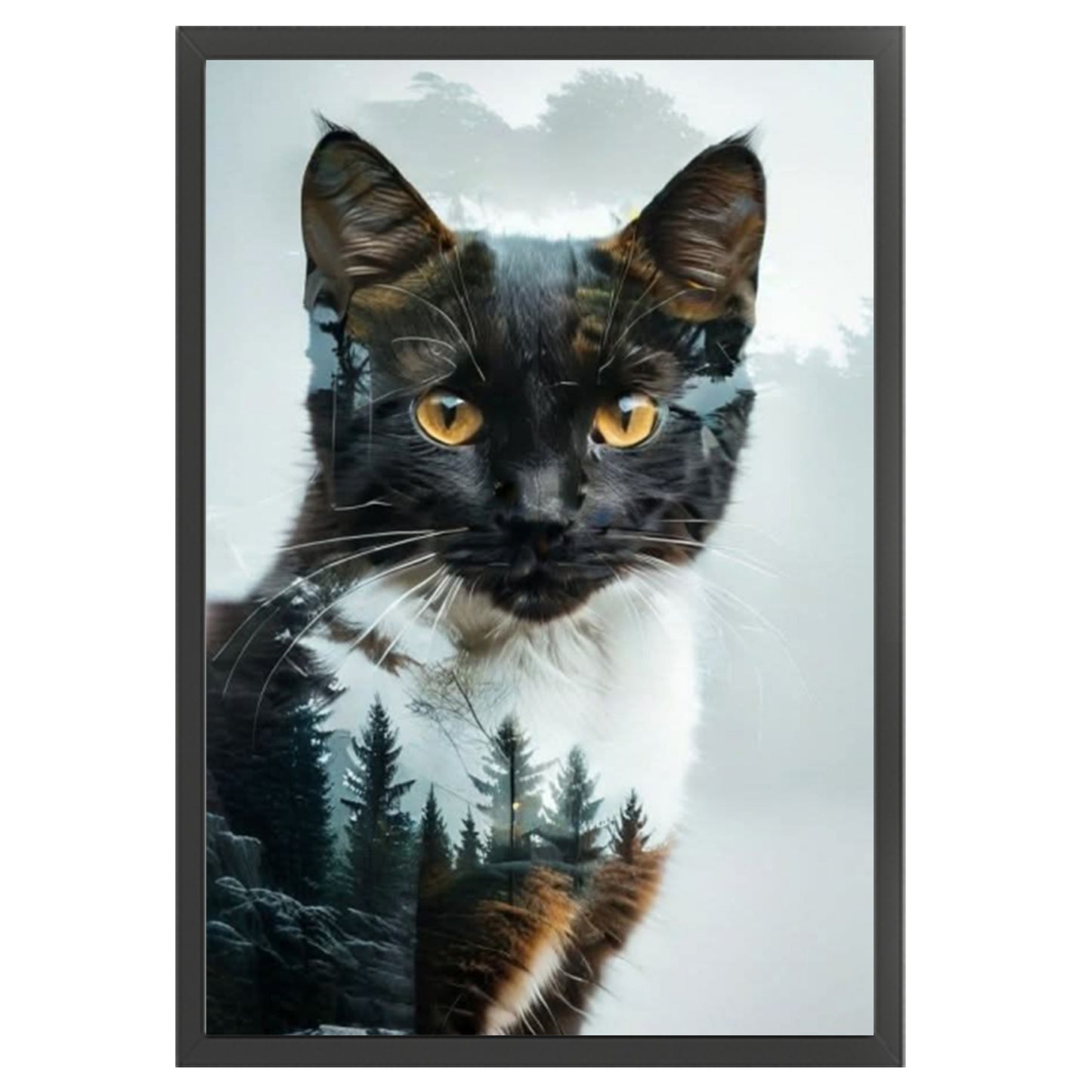 Silhouette - Cat - Full 11CT Stamped Cross Stitch 40x60CM - Huacan