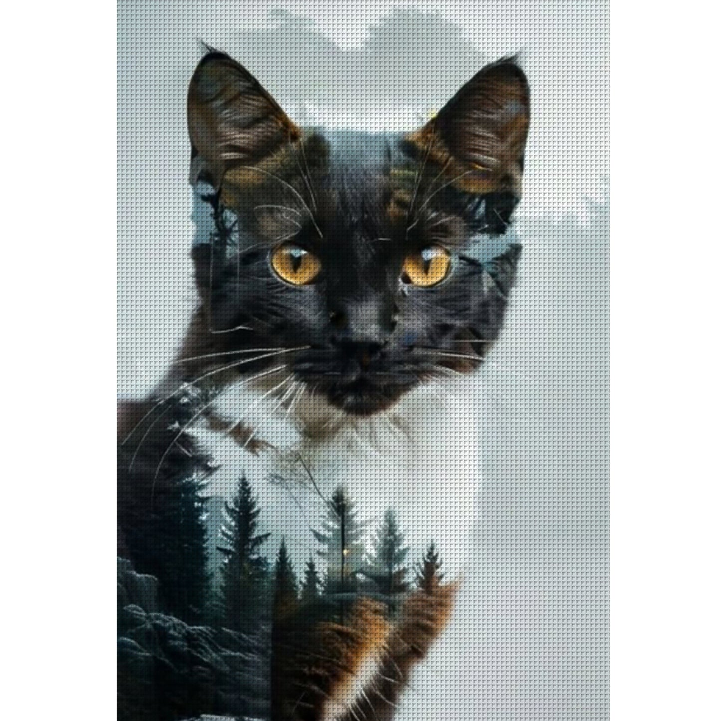Silhouette - Cat - Full 11CT Stamped Cross Stitch 40x60CM - Huacan