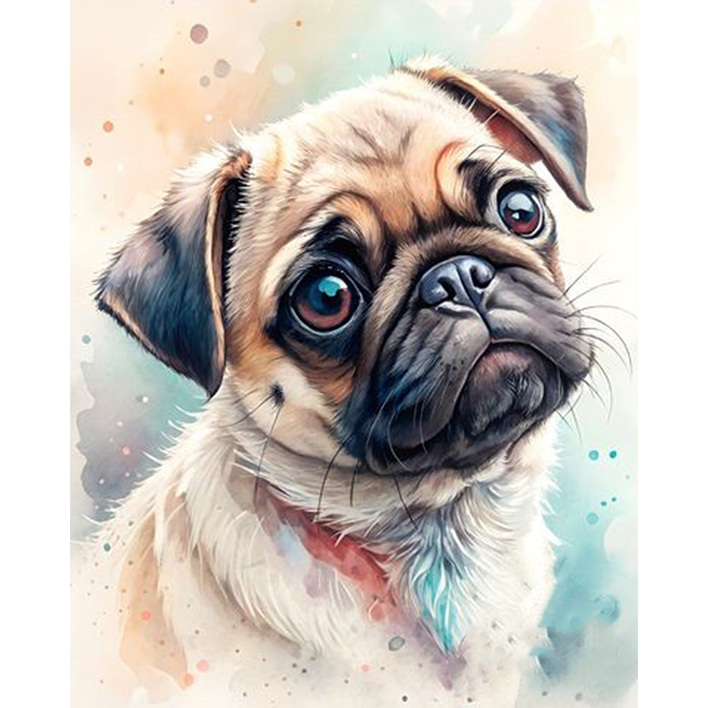 Pug-Dog - Full 11CT Counted Cross Stitch 40x50CM - Huacan