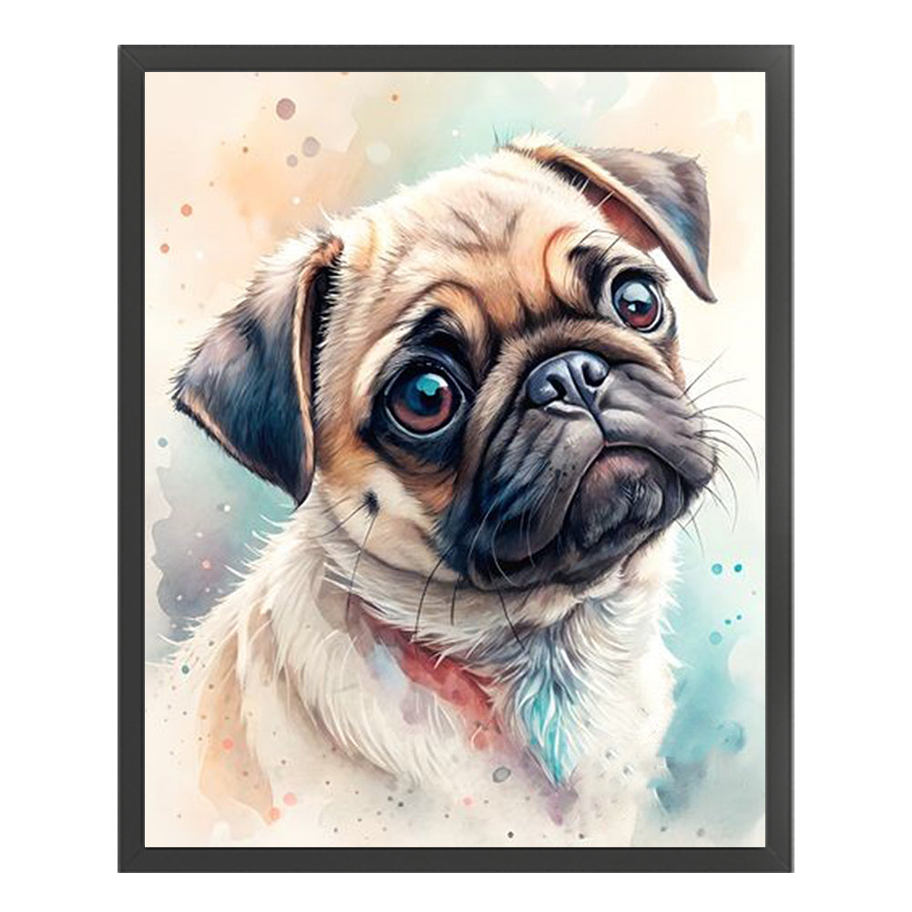 Pug-Dog - Full 11CT Counted Cross Stitch 40x50CM - Huacan