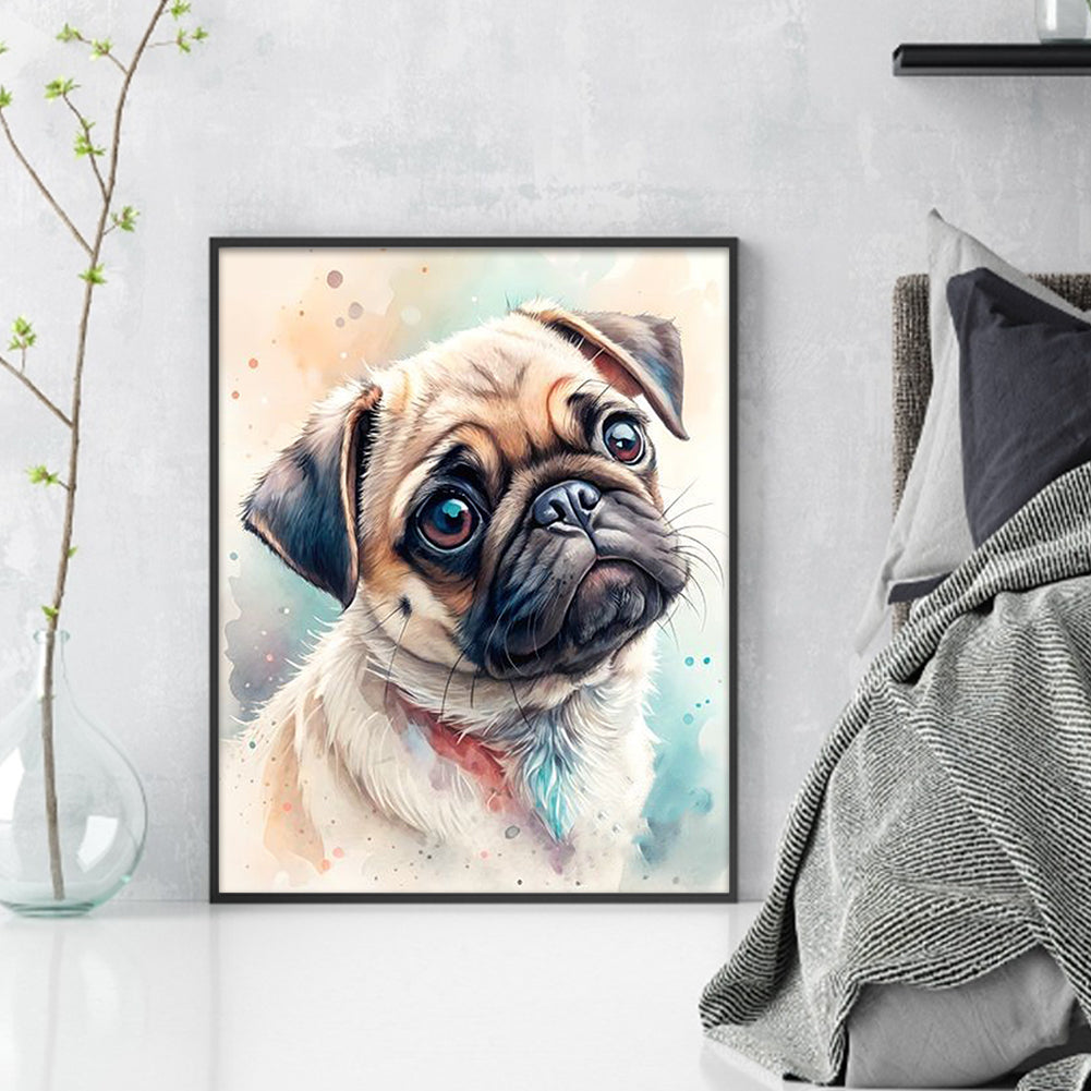Pug-Dog - Full 11CT Counted Cross Stitch 40x50CM - Huacan