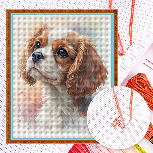 Cavalier King Charles Spaniel-Dog - Full 11CT Counted Cross Stitch 40x50CM - Huacan