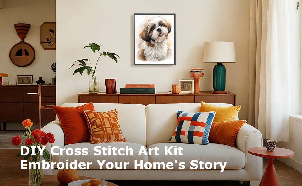 Shih Tzu-Dog - Full 11CT Counted Cross Stitch 40x50CM - Huacan
