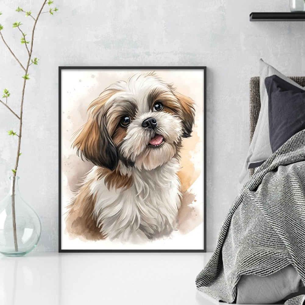 Shih Tzu-Dog - Full 11CT Counted Cross Stitch 40x50CM - Huacan