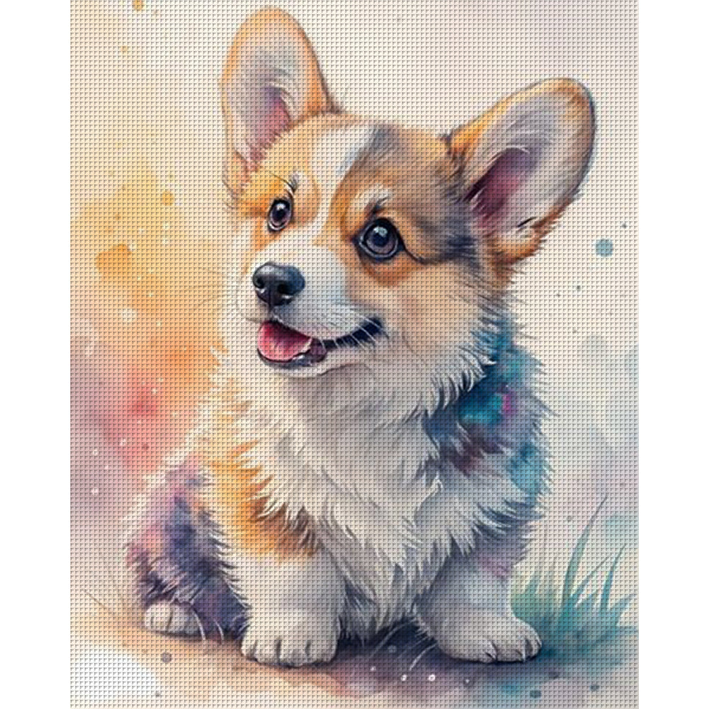 Corgi-Dog - Full 11CT Counted Cross Stitch 40x50CM - Huacan