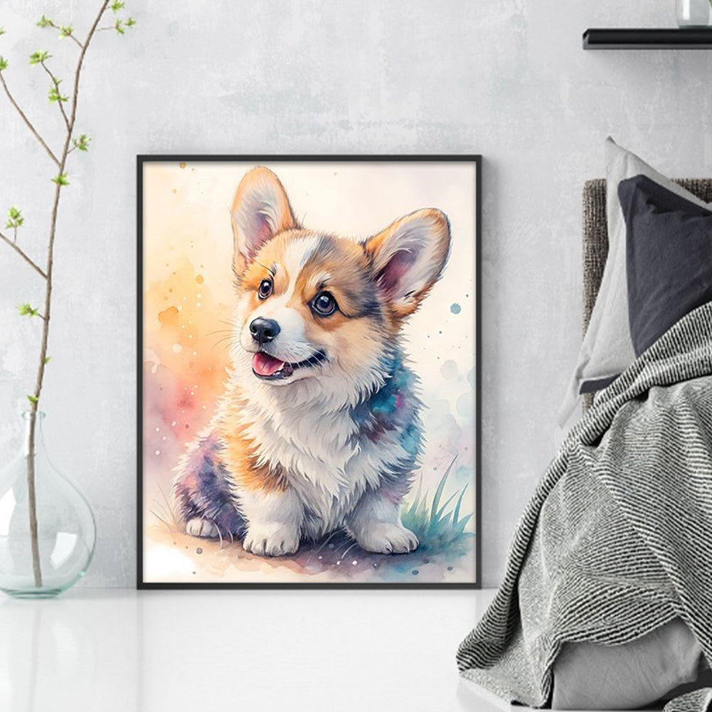 Corgi-Dog - Full 11CT Counted Cross Stitch 40x50CM - Huacan