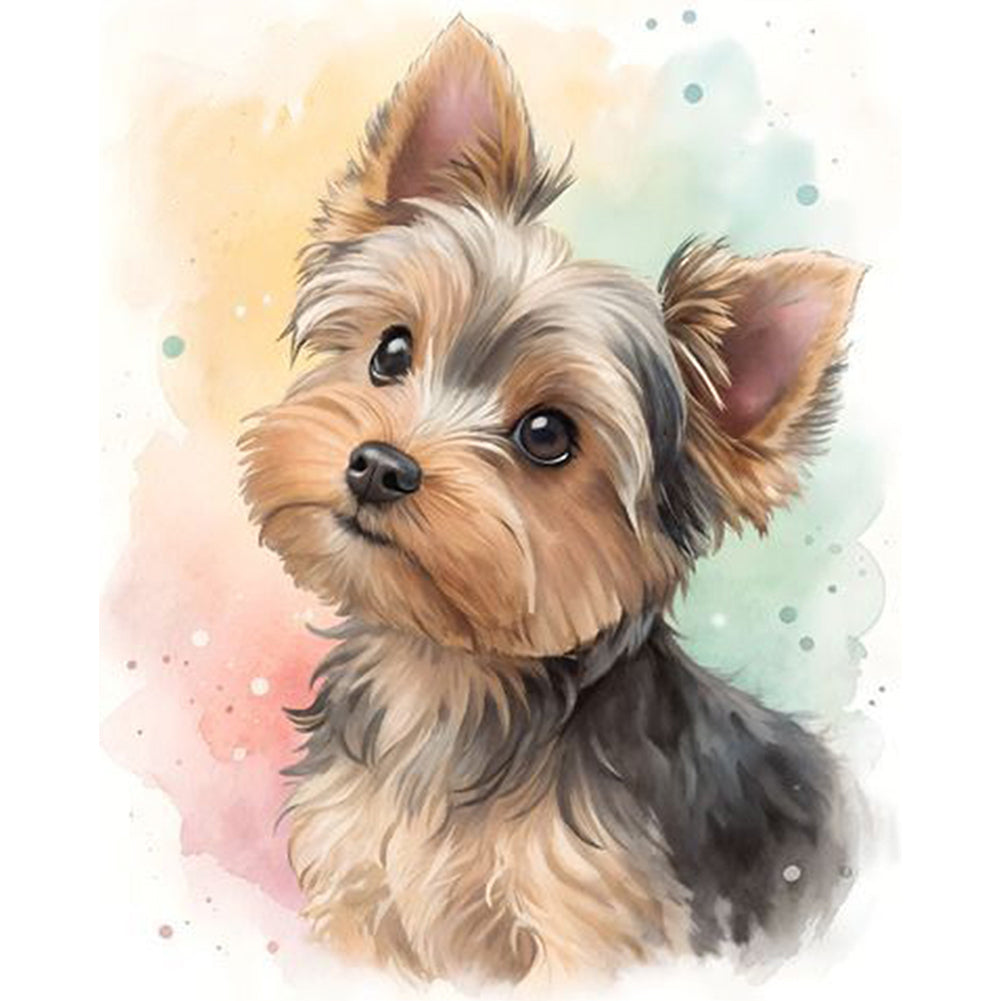 Yorkshire Terrier-Dog - Full 11CT Counted Cross Stitch 40x50CM - Huacan