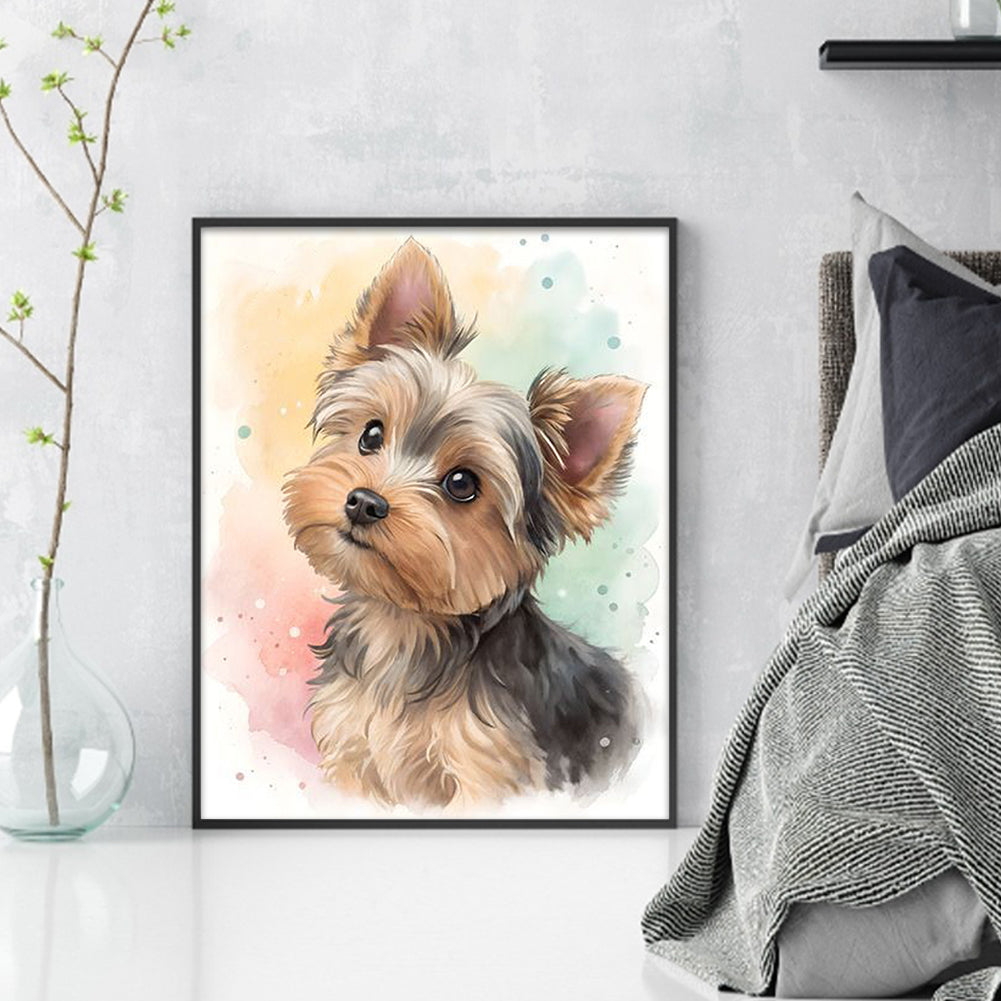 Yorkshire Terrier-Dog - Full 11CT Counted Cross Stitch 40x50CM - Huacan