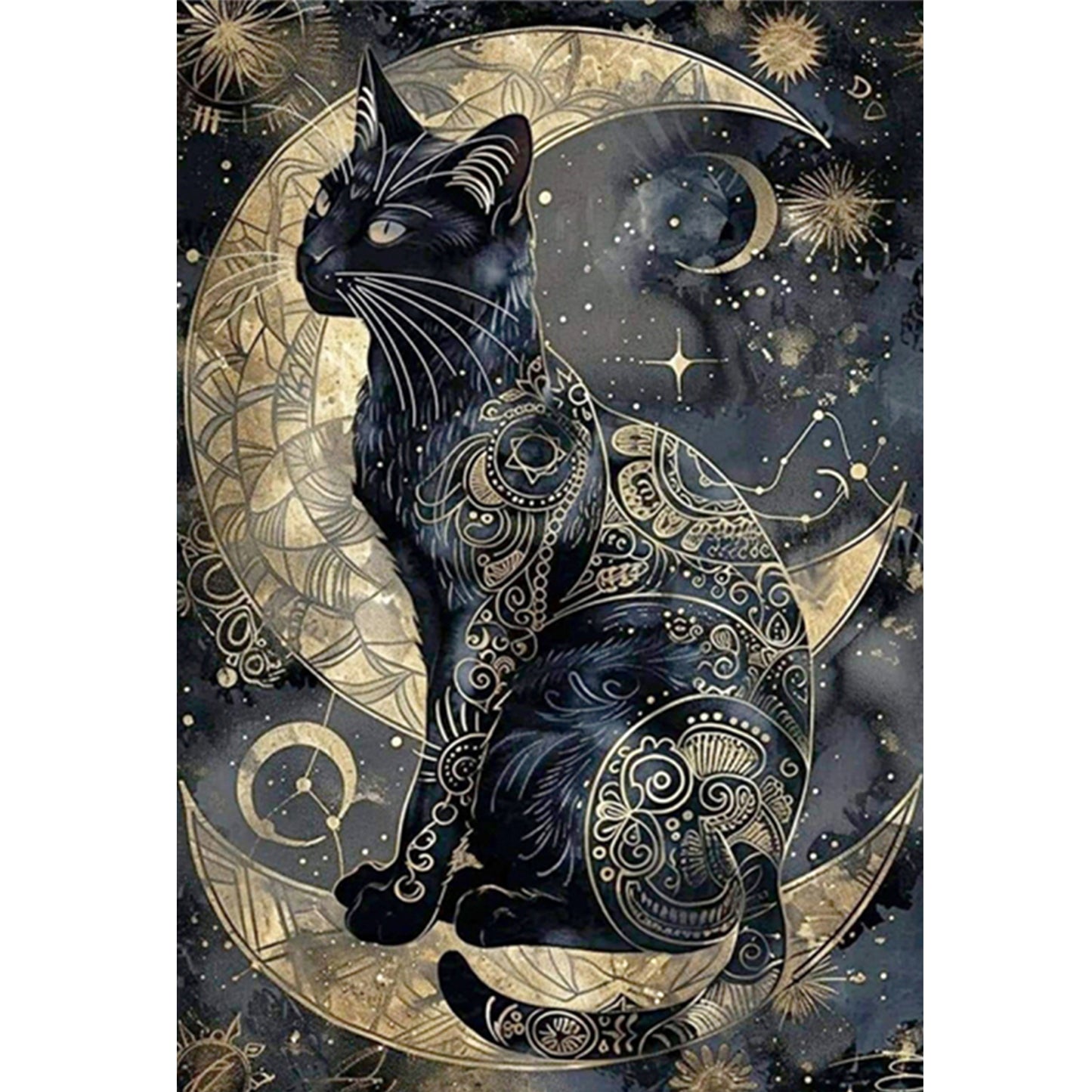 Black Cat - Full 11CT Counted Cross Stitch 40x60CM - Huacan