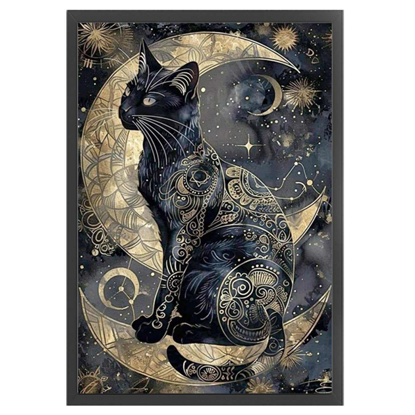 Black Cat - Full 11CT Counted Cross Stitch 40x60CM - Huacan