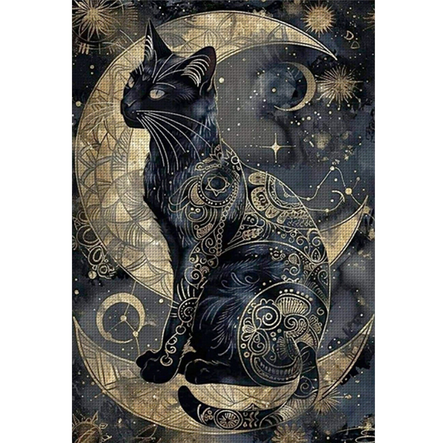 Black Cat - Full 11CT Counted Cross Stitch 40x60CM - Huacan