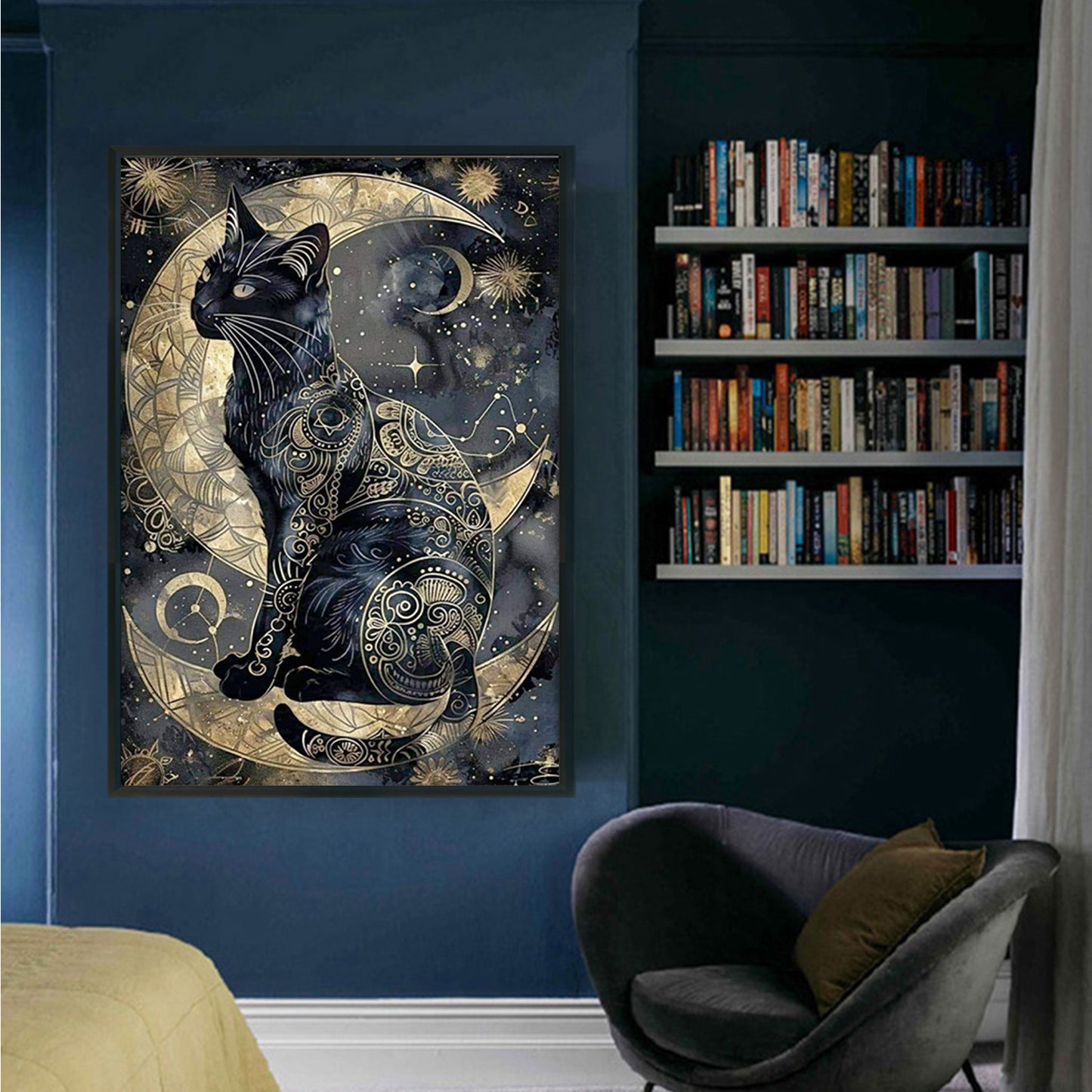 Black Cat - Full 11CT Counted Cross Stitch 40x60CM - Huacan