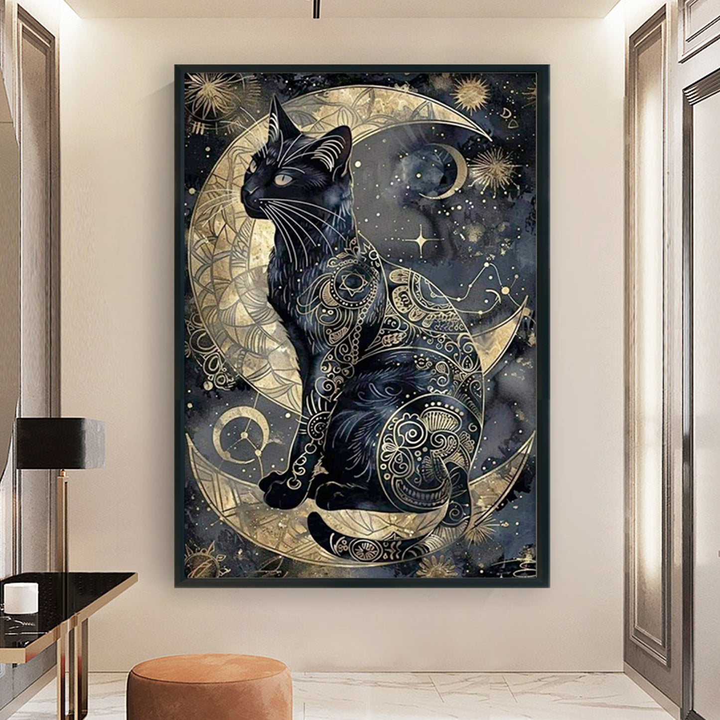 Black Cat - Full 11CT Counted Cross Stitch 40x60CM - Huacan