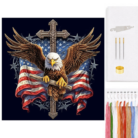 Eagle - Full 11CT Counted Cross Stitch 40x40CM - Huacan