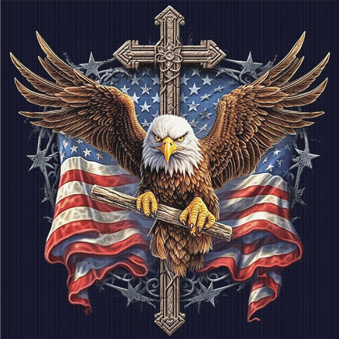Eagle - Full 11CT Counted Cross Stitch 40x40CM - Huacan