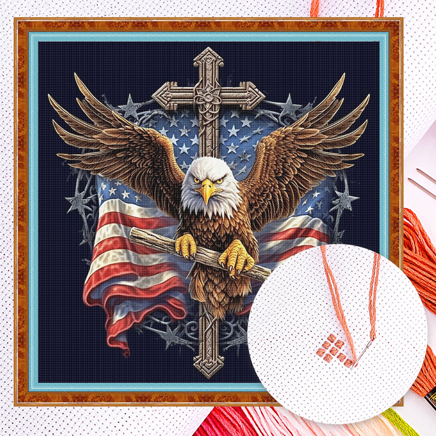 Eagle - Full 11CT Counted Cross Stitch 40x40CM - Huacan