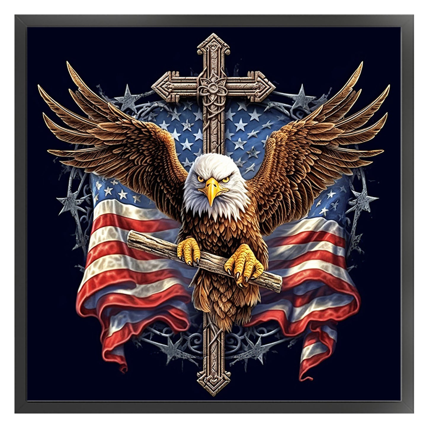 Eagle - Full 11CT Counted Cross Stitch 40x40CM - Huacan