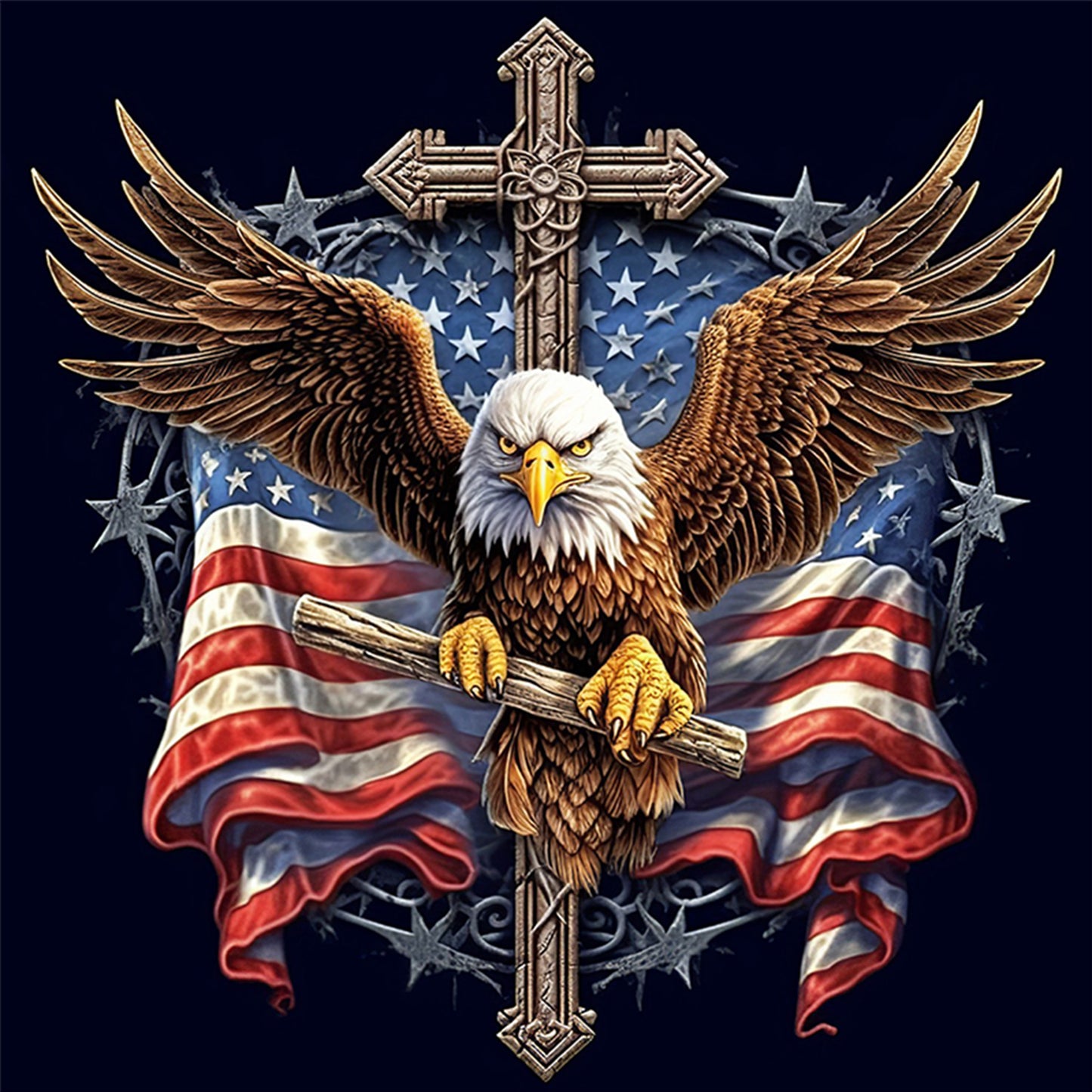 Eagle - Full 11CT Counted Cross Stitch 40x40CM - Huacan