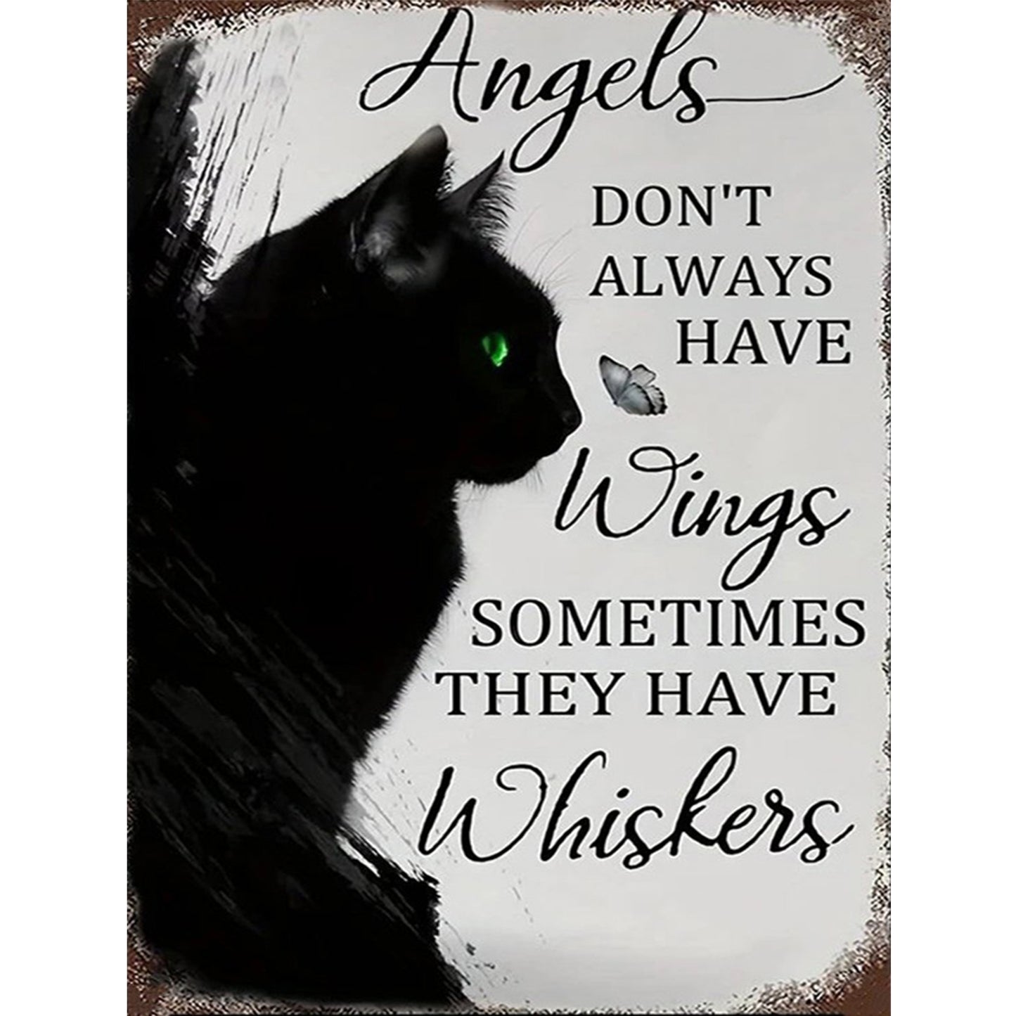 Black Cat Poster - Full 14CT Counted Cross Stitch 30x40CM - Yishu