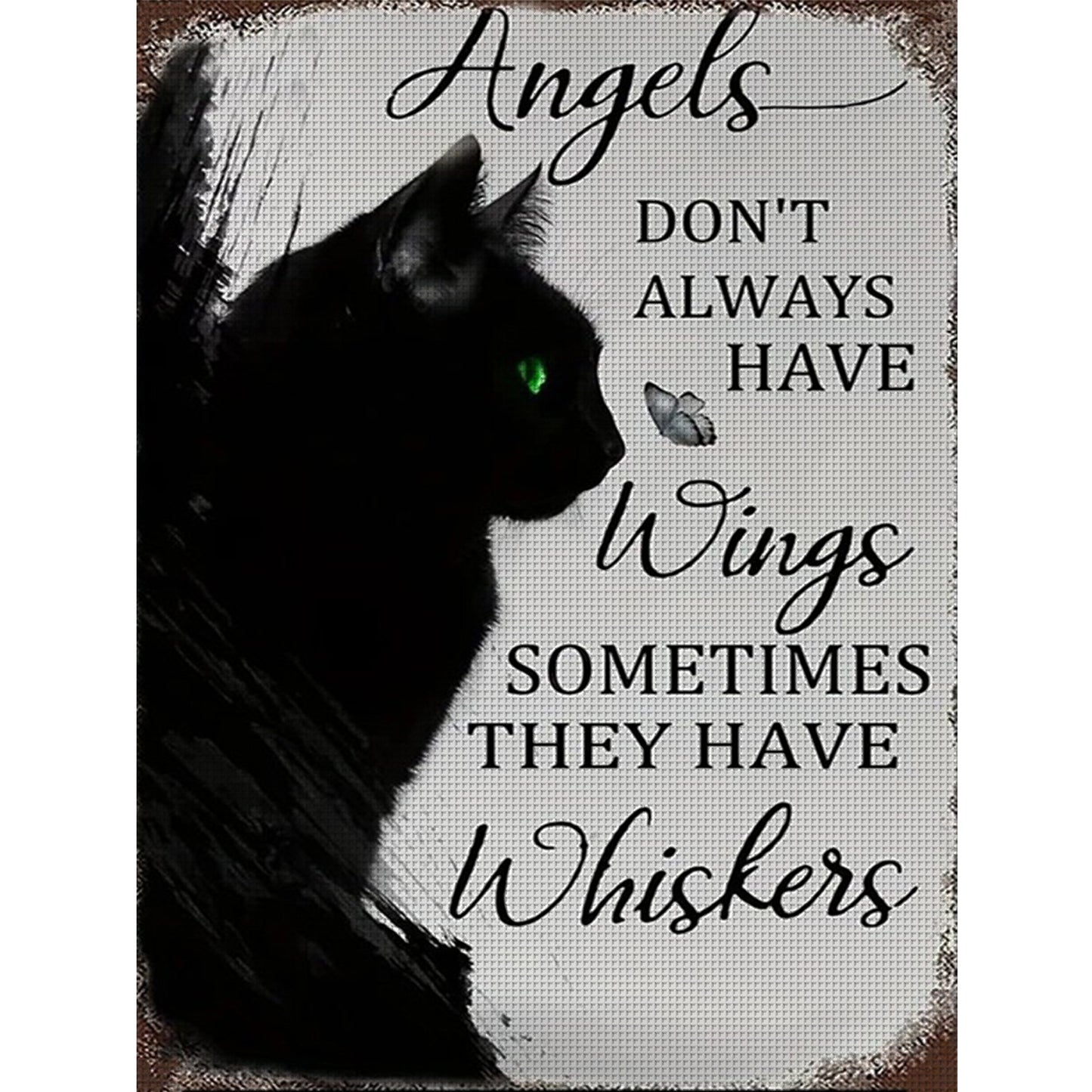 Black Cat Poster - Full 14CT Counted Cross Stitch 30x40CM - Yishu