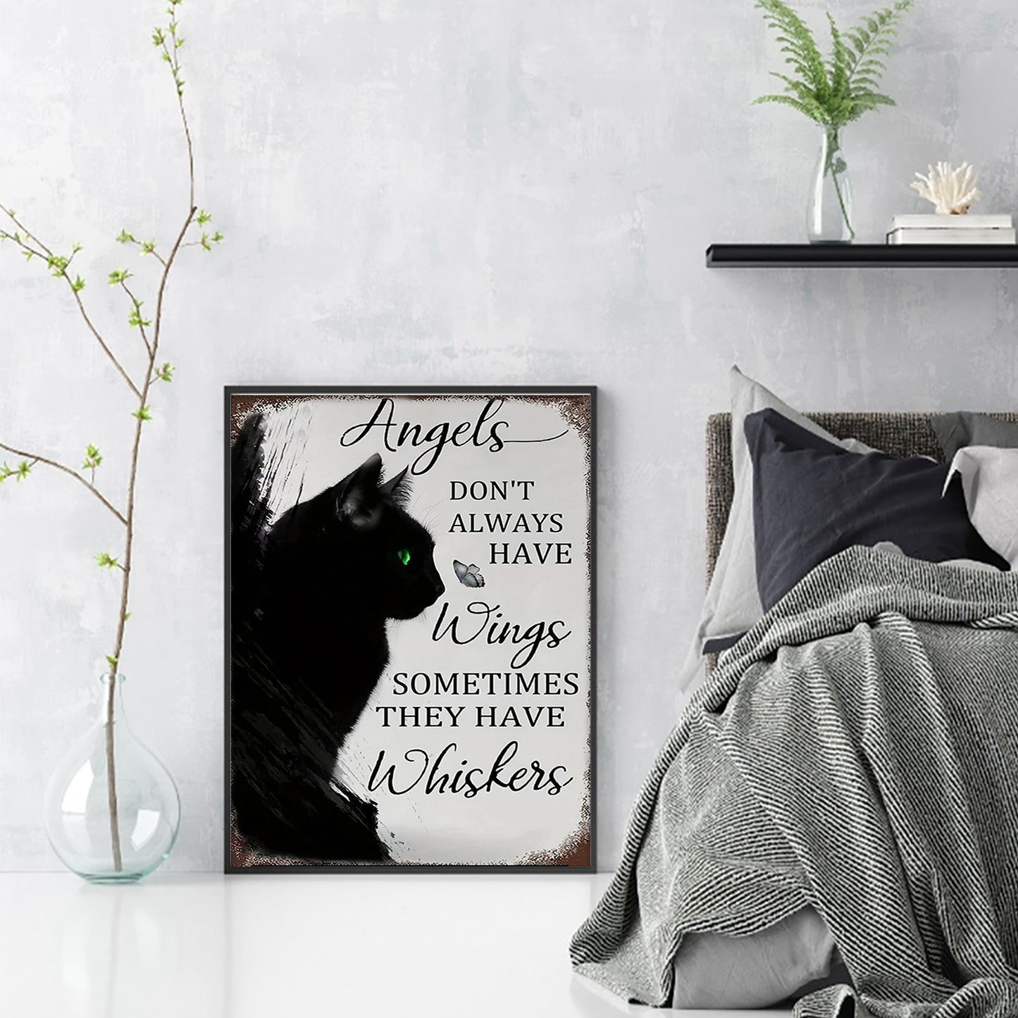 Black Cat Poster - Full 14CT Counted Cross Stitch 30x40CM - Yishu