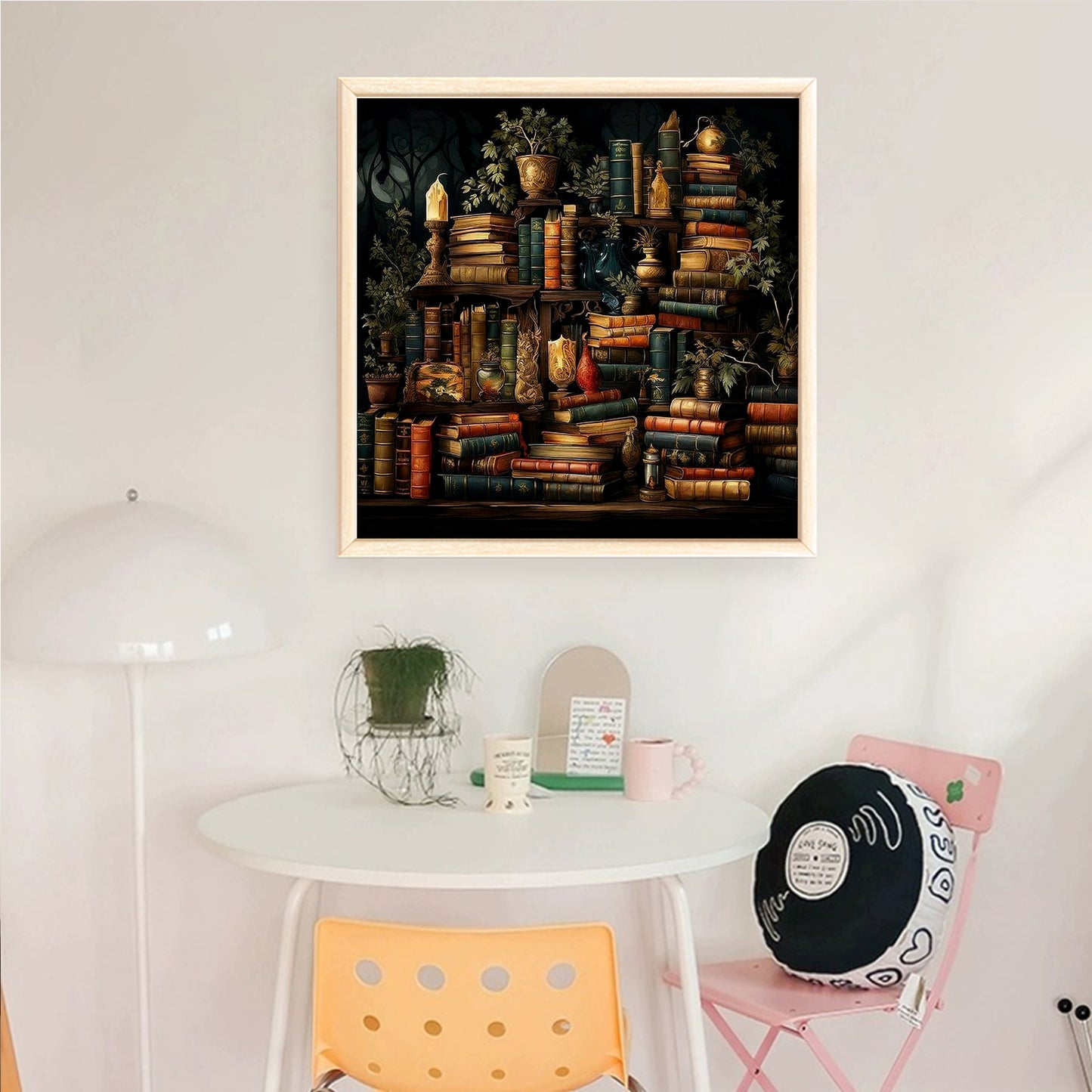 Bookshelf - Full 14CT Counted Cross Stitch 50x50CM - Yishu