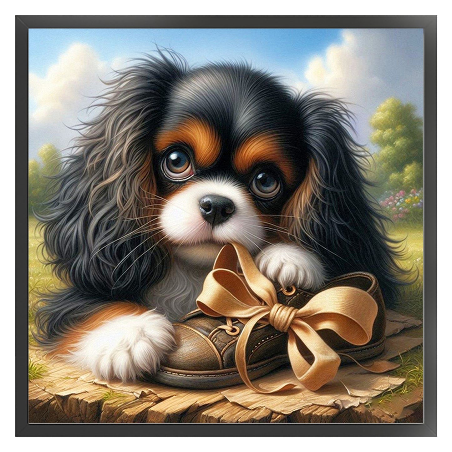Cavalier King Charles Spaniel-Dog - Full 14CT Counted Cross Stitch 40x40CM - Yishu