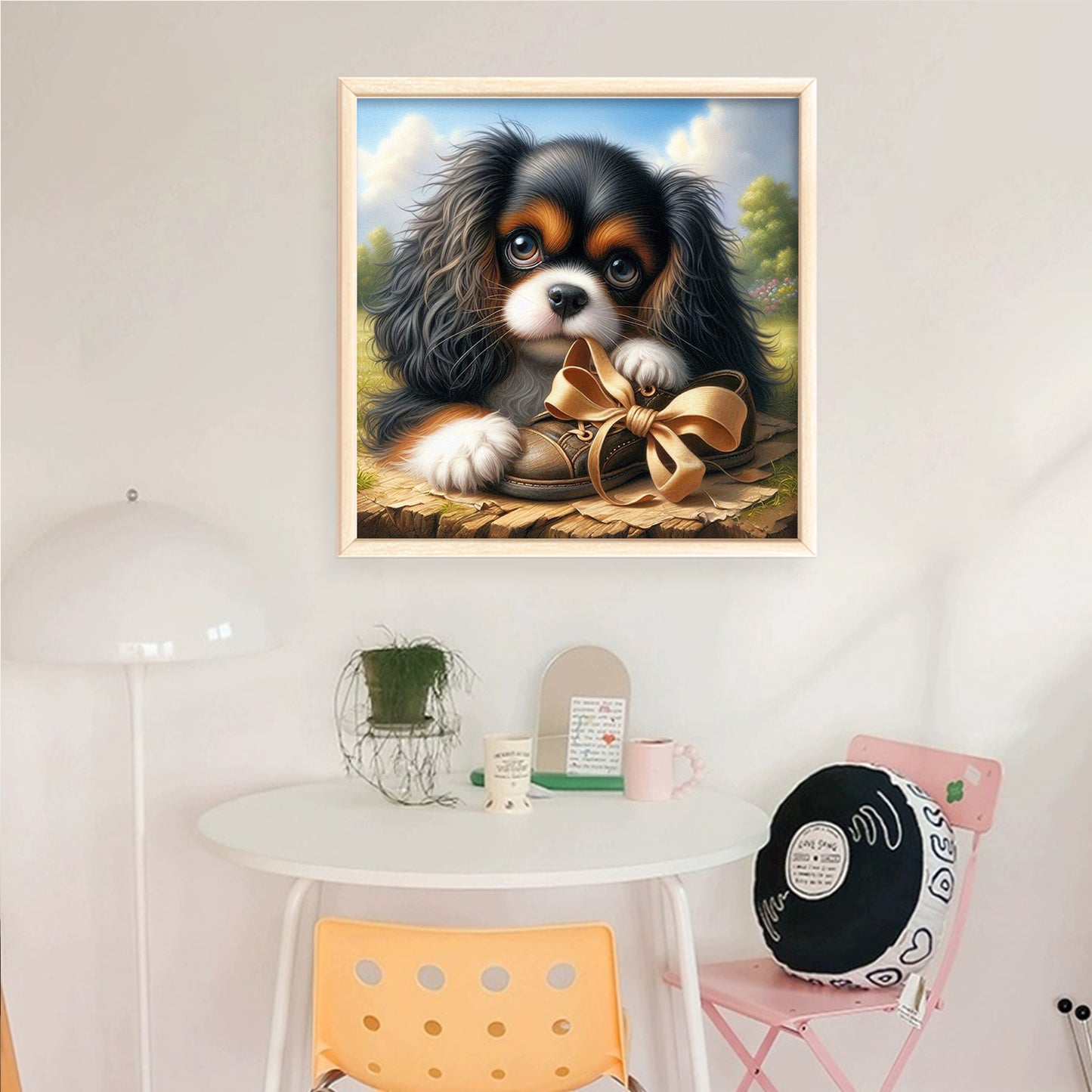 Cavalier King Charles Spaniel-Dog - Full 14CT Counted Cross Stitch 40x40CM - Yishu