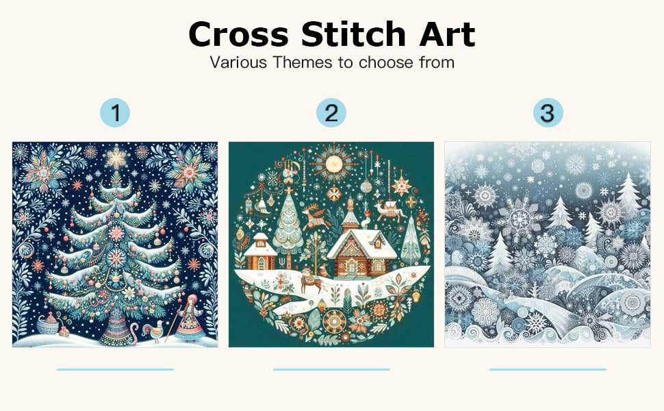 Christmas Scenery - Full 14CT Counted Cross Stitch 40x40CM - Huacan
