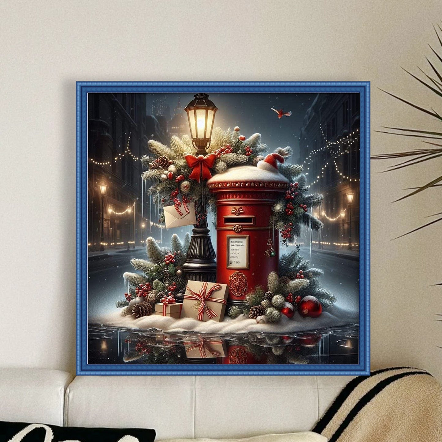 Christmas Mailbox - Full 11CT Counted Cross Stitch 45x45CM - Huacan
