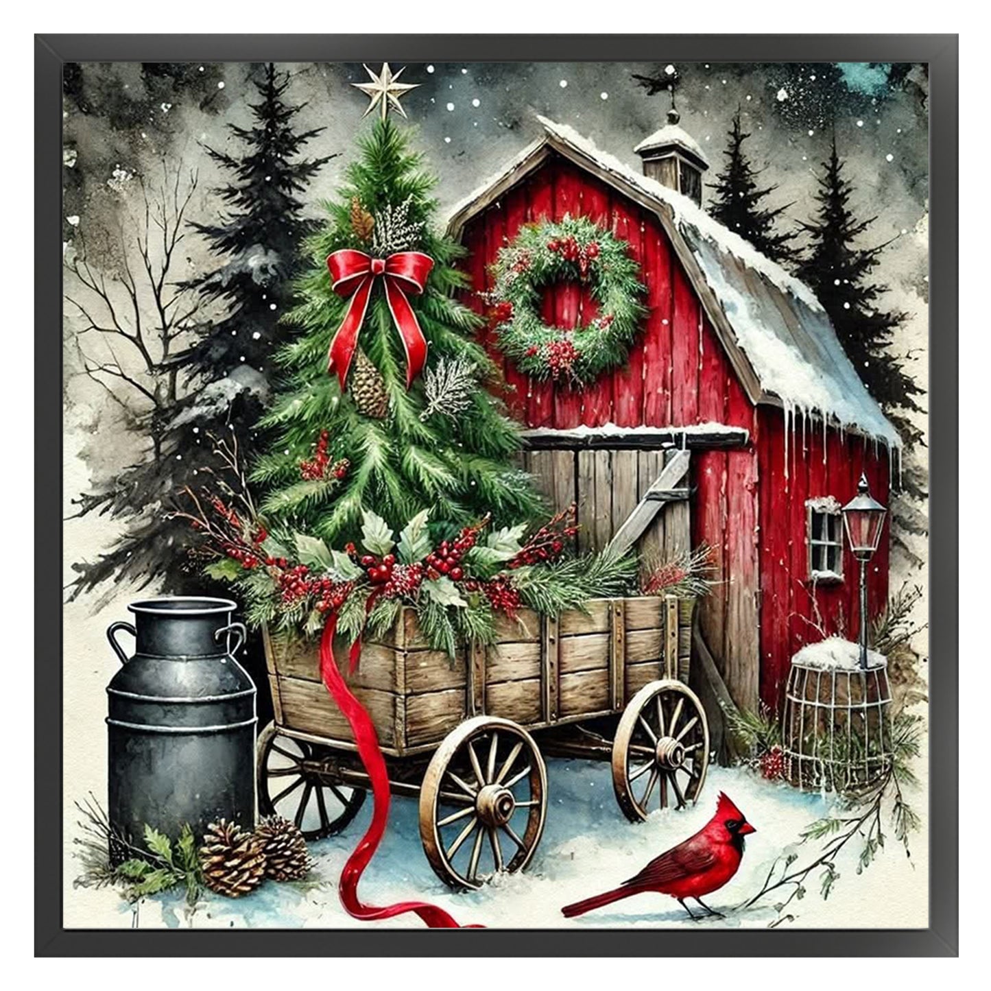 Christmas Tree - Full 11CT Counted Cross Stitch 45x45CM - Huacan