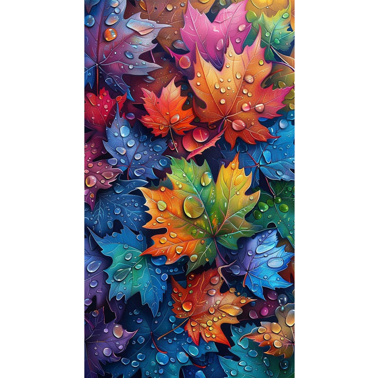 Colorful Maple Leaves - Full 11CT Counted Cross Stitch 40x70CM - Huacan