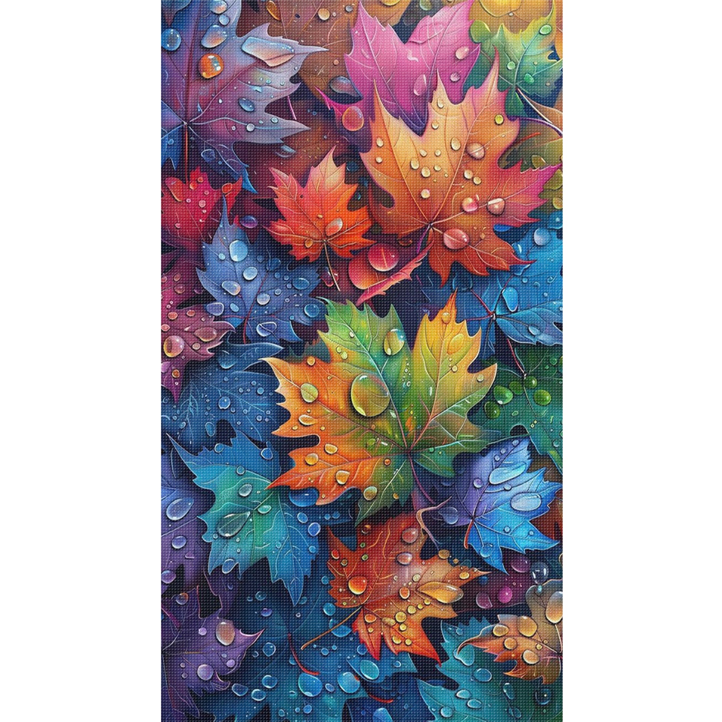 Colorful Maple Leaves - Full 11CT Counted Cross Stitch 40x70CM - Huacan